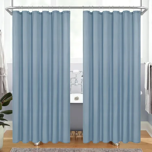 Vista 35 de MitoVilla Forro de cortina de ducha de tamaño medio, 36 x 72 pulgadas, forro de cortina de baño para hotel moderno, forro de ducha negro, lavable
