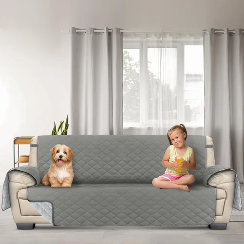 Vista 6 de Utopia Bedding Funda reversible para sofá de 3 plazas, resistente al agua, protector de muebles con varillas de espuma y correas elásticas