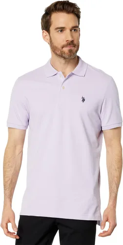 Vista 50 de Polo de piqué de algodón sólido para hombre con pequeño Pony Gris jaspeado