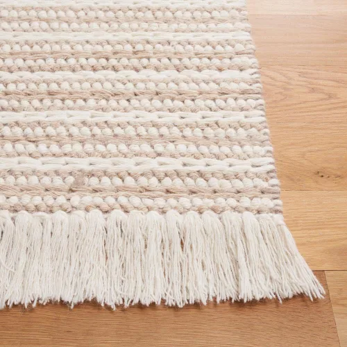 Vista 4 de SAFAVIEH Natura Collection - Alfombra de pasillo de 8 pies, color gris pardo y marfil, diseño moderno, ideal para zonas de alto tráfico en pasillo