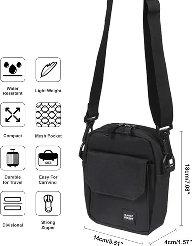 Vista 6 de Small Crossbody Bag Side Shoulder Bag For Men, Women Mini Messenger Bag