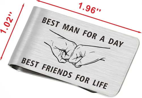 Vista 5 de Emideary Money Clip for Men, Stainless Steel Front Pocket Wallet