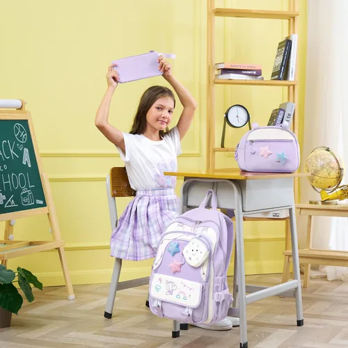 Vista 2 de Fimibuke Mochilas infantiles para niñas, juego de 4 bolsas para libros para Verde menta