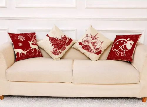 Vista 6 de Ogrmar 4 fundas de almohada de 18 x 18 pulgadas, fundas de almohada decorativas de Navidad, fundas de almohada de lino y algodón para sofá, cama
