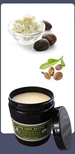 Vista 5 de Manteca de karité no refinada orgánica para piel con eczema o acné crema facial hidratante no comedogénica apta para bebés, para el pelo producto
