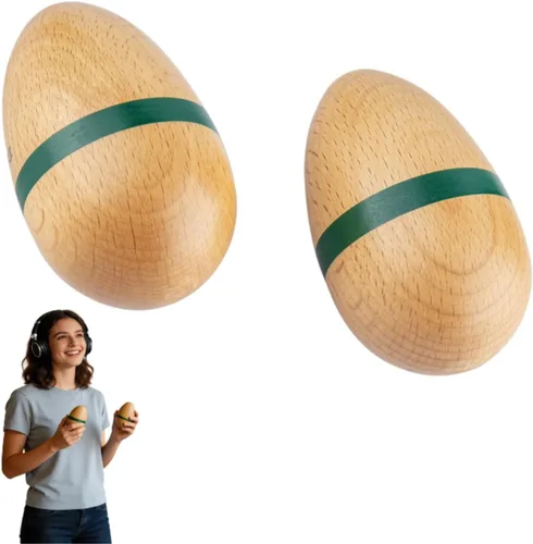 Vista 5 de Ubblove Maracas Shakers Sonajeros Martillo de Arena Instrumentos Musicales de Percusión de Mano con Carcasa de Plástico ABS Mangos de Madera