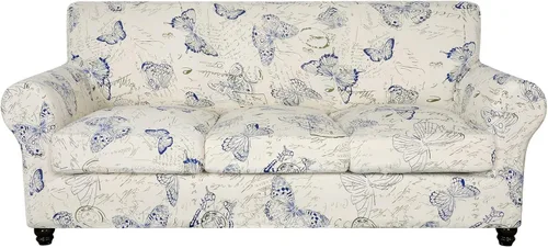 Vista 21 de SearchI Funda elástica para sofá, funda para sillón de 2 piezas con funda de cojín separada para silla, protector de muebles lavable para sala