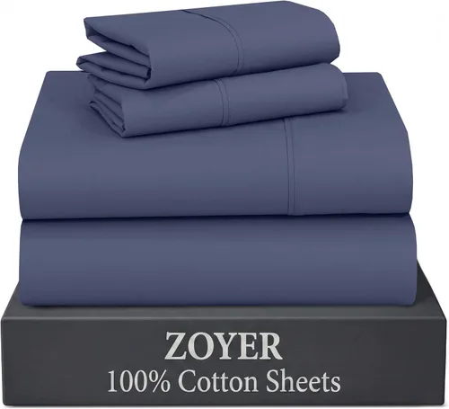Vista 26 de ZOYER Sábanas de 100 % algodón percal tamaño individual, refrescantes y transpirables, duraderas, con una sensación nítida, suave y cómoda, bolsillo