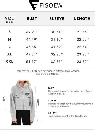 Vista 6 de Fisoew Sudaderas con cremallera para mujer, cuello de vellón, con capucha, casual, de algodón, manga larga, con agujero para el pulgar
