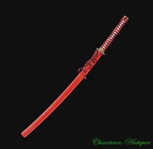 Vista 3 de GLW Espada de acero de alta velocidad de espiga completa Espada japonesa Katana Sharp Combat Ready #2743