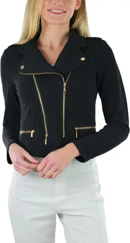 Vista 79 de ToBeInStyle Blazers de manga larga con cremallera y botones para mujer