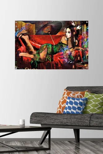 Vista 8 de Trends International Jumbie - Geisha Wall Poster, 14.72" x 22.37", Premium Poster & Push Pin Bundle