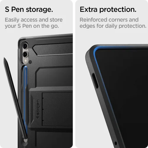 Vista 6 de Spigen Funda rígida protectora para Galaxy Tab S10 Plus (2024), Galaxy Tab S9 Plus (2023), Tough Armor Pro con soporte y soporte para S Pen, 12.4