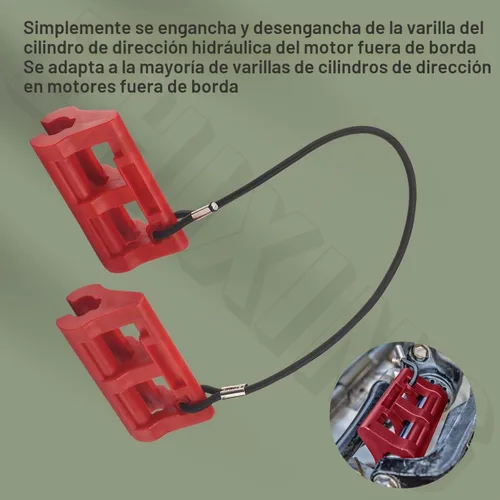 Vista 9 de Bloqueo de Dirección Hidráulica Fuera de Borda de 4" Steer Stop para Remolque/Transporte de Motor Fuera de Borda 1 Par Rojo