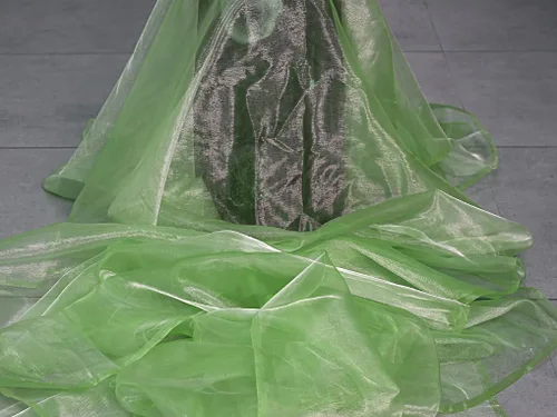 Vista 3 de VDS Tela de Organza Premium de 1 Yarda por Yarda de 45" de Ancho - Material de Tul Transparente, Ligero y Brillante para Manualidades DIY