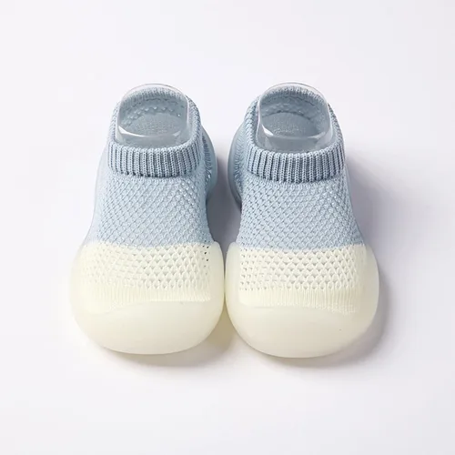 Vista 2 de Zapatos de calcetín para bebés y niños pequeños, suela de goma, antideslizantes, para interiores y exteriores, de malla, transpirables, ligeros