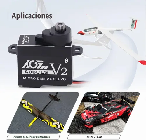 Vista 7 de AGFRC 6.6 lbs HV RC Micro Servo para coches Mini-Z (A06CLS V2 Negro)