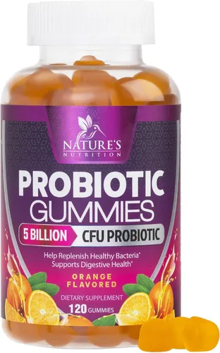 Vista 10 de Gomitas de probióticos para la salud digestiva, 6 cepas únicas para apoyo inmunológico diario y salud intestinal, apoya el estreñimiento, los gases