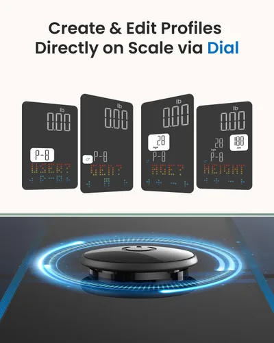 Vista 4 de RENPHO Báscula inteligente para peso corporal, báscula de grasa corporal para IMC, grasa corporal, masa muscular, báscula digital de cocina RENPHO