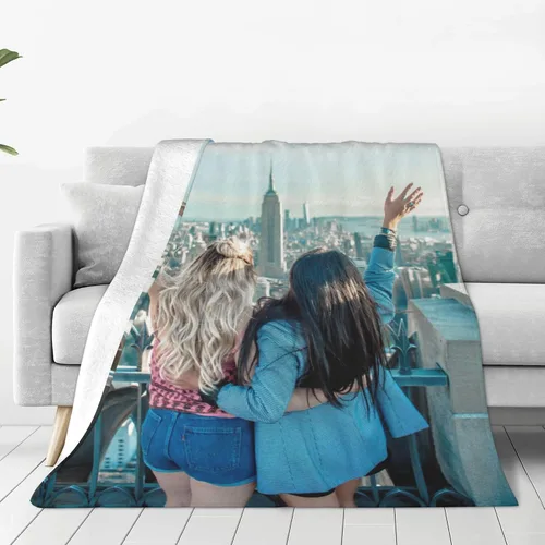 Vista 2 de Manta personalizada con fotos, texto, mantas personalizadas para adultos y niños, manta personalizada con imágenes para amor, boda, cumpleaños