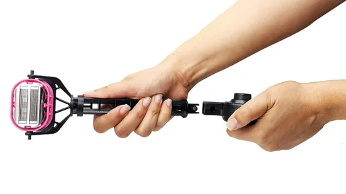 Vista 5 de OmniShaver Mango extensor, afeitadora de cuerpo completo para hombres y mujeres con soporte de extensión de 20 pulgadas, ajustable y plegable Negro