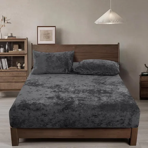 Vista 16 de PHF Sábana bajera ajustable de terciopelo tamaño individual, sábana bajera de lujo, súper suave, acogedora y cómoda, con bolsillo profundo de 15