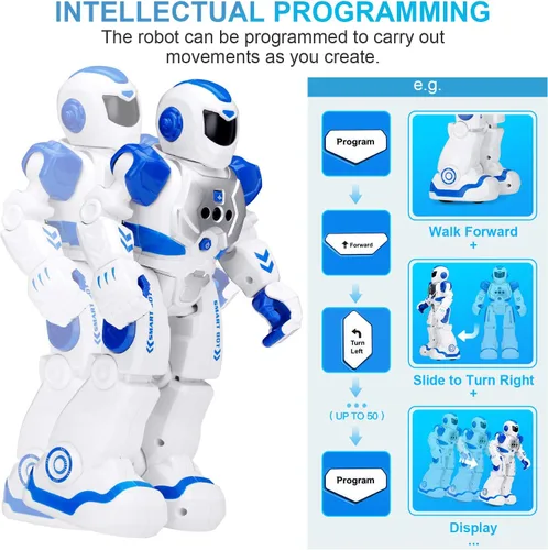 Vista 4 de KingsDragon Juguete de robots para niños, juguete de detección de gestos RC, robot interactivo para caminar, cantar, bailar, regalos de cumpleaños