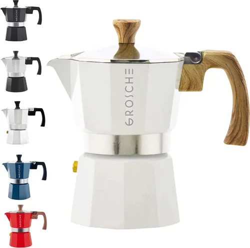 Vista 37 de GROSCHE Milano - Cafetera Moka para estufa, olla de expreso para 3 tazas de café, 5 oz, color negro - Cafetera cubana para estufa, cafetera Moka