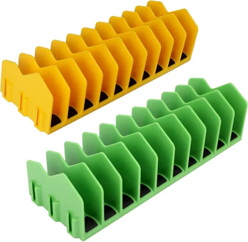 Vista 12 de HURRICANE Alicates organizador con base de goma antideslizante, diseño extensible, azul y verde, paquete de 2