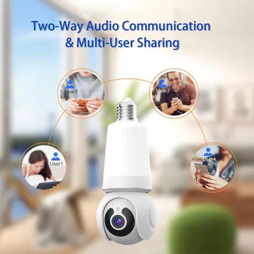 Vista 7 de Cámara de seguridad WiFi para interiores y exteriores con enchufe, detección humana AI, vista en vivo, visión nocturna a color, audio de 2 vías