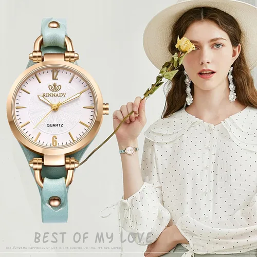 Vista 6 de Avaner Relojes de cuarzo de cuero para mujer correa delgada con cara pequeña para mujer, elegante vestido de pulsera