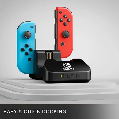 Vista 5 de PowerA Controller Charging Base for Nintendo Switch, Black, Wireless Controller charging, Charge, rechargeable battery, Nintendo Switch, Joy-Con
