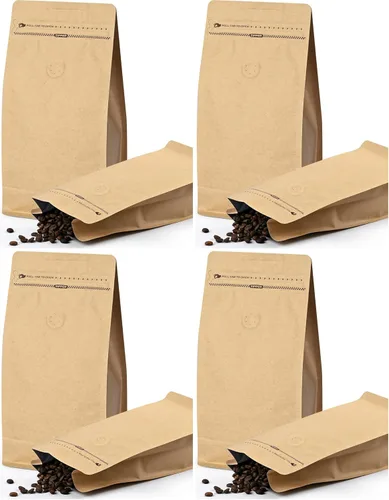 Vista 13 de FireKylin 50 piezas de bolsas de café con válvula, (8 onzas, 0.5 libras) Bolsas de pie resellables con ventilación, bolsas de almacenamiento