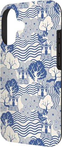 Vista 2 de Blue Pagoda Chinoiserie Pattern Case for iPhone 17