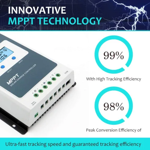 Vista 6 de EPEVER Controlador de carga solar de 10 A, controlador de carga de panel solar MPPT, controlador de carga de 12 V/24 V, trabajo automático, máximo