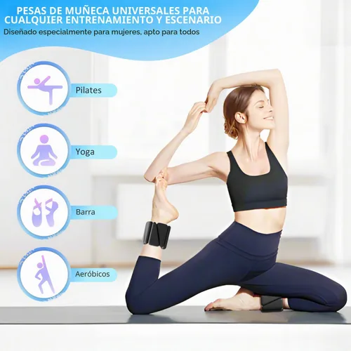 Vista 2 de T98 Wrist & Ankle Weights for Women Men, Wearable Wrist Weights Set of 2(1Lbs Each), Adjustable Arm Leg Bracelet Weights for Strength Training Negro