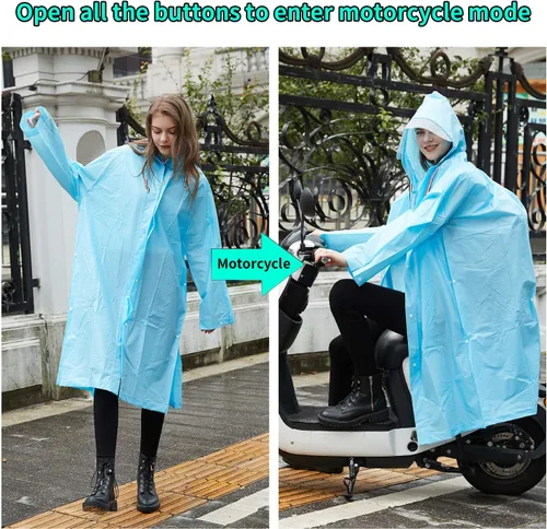 Vista 5 de Impermeable de EVA multifuncional, poncho de lluvia transformable unisex