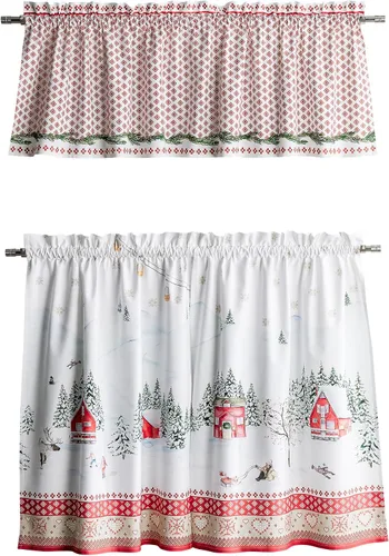 Vista 63 de Maison d' Hermine Juego de cortinas de cocina para ventanas, juego de cortinas de cocina 100% algodón, cenefas para el hogar [2 niveles