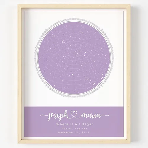 Vista 8 de Mapa de estrellas personalizado con fechas y lugar específicos, impresión de mapa de constelación personalizado, sin marco, arte de pared