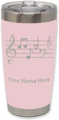 Vista 15 de LaserGram Vaso aislado al vacío de 20 onzas, personal de música, grabado personalizado incluido (negro)
