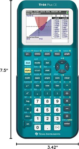 Vista 4 de Texas Instruments TI-84 Plus CE Calculadora gráfica de color, verde azulado (metálico)