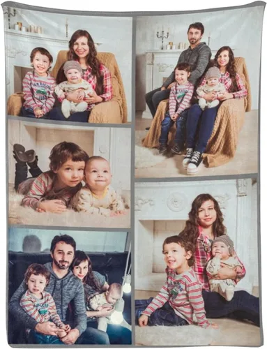Vista 8 de Manta personalizada con foto, manta de franela suave universitaria, regalos personalizados para bebé, papá, mamá, abuela, abuelo, amigos, pareja, 1