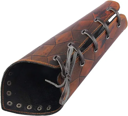 Vista 3 de Pulsera de cuero con guantelete medieval, muñequeras vikingas, guardias de tiro con arco, brazaletes de brazo ancho para mujeres y hombres, 2