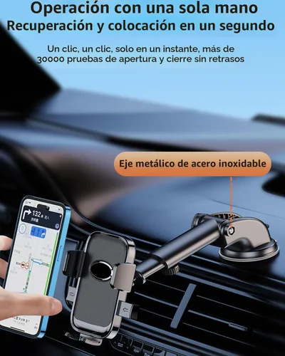 Vista 6 de Soporte universal para teléfono de automóvil, para salpicadero/parabrisas, succión al vacío, con succión más fuerte, soporte de automóvil