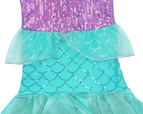 Vista 5 de AmzBarley Little Girls Mermaid Costume Dress Up Halloween Fancy Party Cosplay Princess Mermaid Outfit Dress