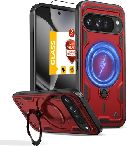Vista 60 de para iPhone 11 Funda Magnética, para iPhone XR Compatible con MagSafe, con 1 Protector de Pantalla, Soporte de Anillo de 360° Integrado, Grado