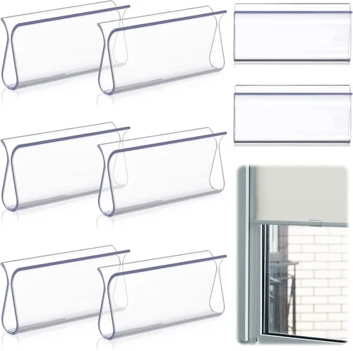 Vista 8 de Chunful Persianas enrollables con mango para ventanas, herrajes de agarre de plástico para el hogar, RV (transparente, 2 piezas)
