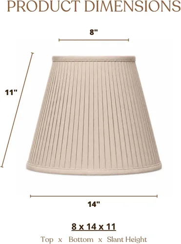 Vista 4 de Royal Designs Deep Empire - Pantalla básica plisada lateral, beige, 8 x 14 x 11 pulgadas (BS-728-14BG)