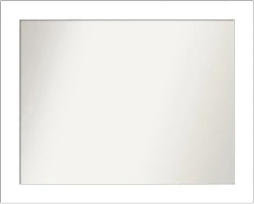 Vista 350 de Amanti Art Espejo de baño blanco para sobre el fregadero, 24 x 26 pulgadas, espejo rectangular blanco y blanco, marco de madera contemporáneo