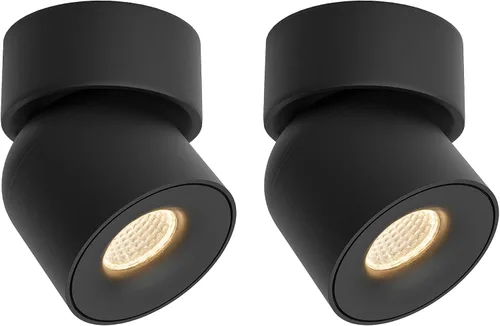Vista 12 de Aisilan Luz LED de Techo Blanca para Interiores 9W Luminaria Montada en Superficie con Foco Giratorio de 360°, Regulable Blanco Cálido 3000K CRI 97+